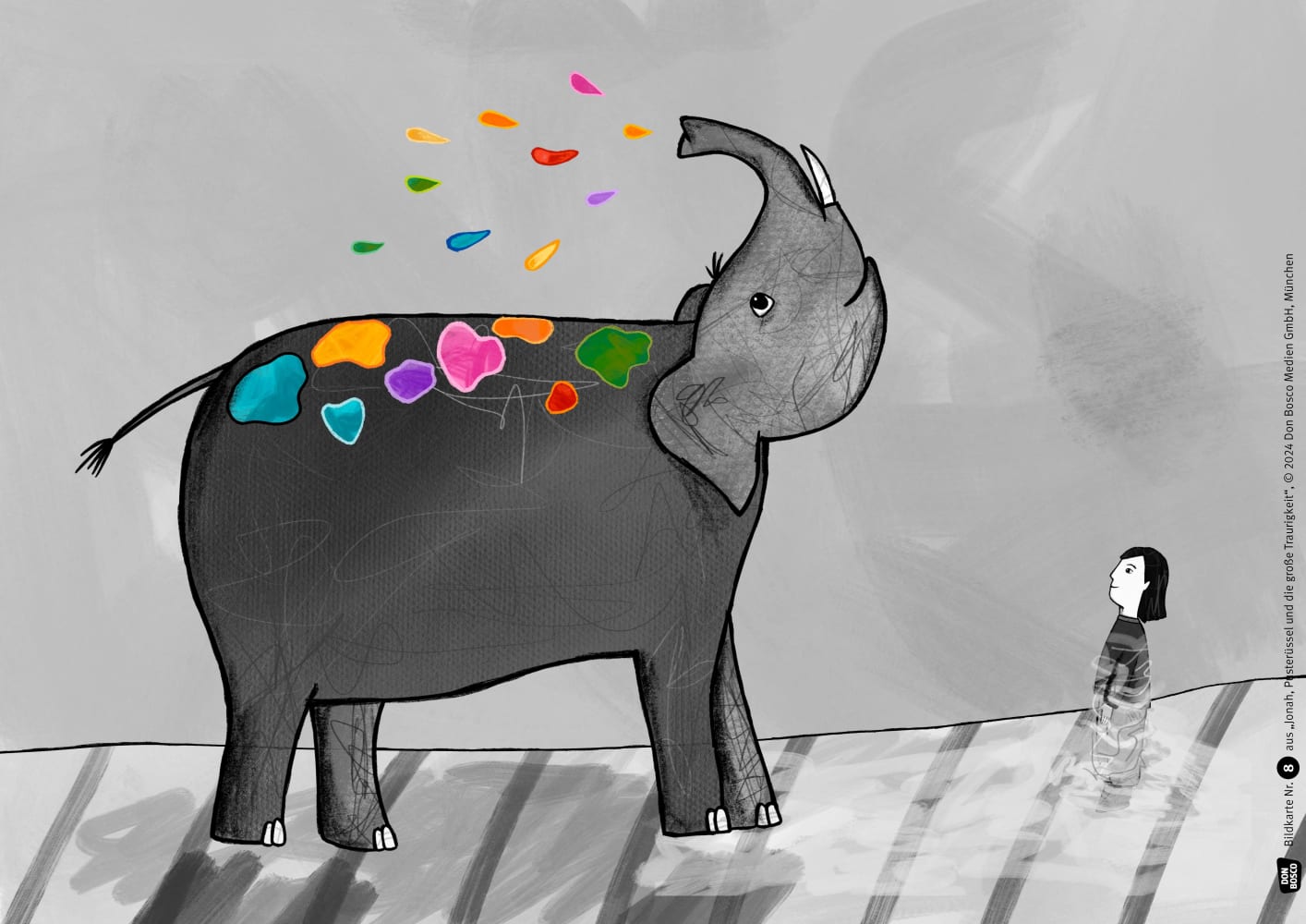 Jonah, Pusterüssel und die große Traurigkeit. Kamishibai Bildkartenset