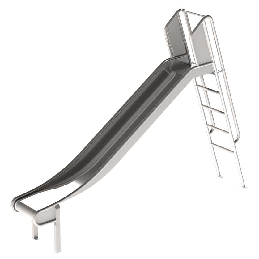 Edelstahlrutsche mit Leiter, geprüft und zertifiziert für den öffentlichen Bereich, Podesthöhe 175-200 cm