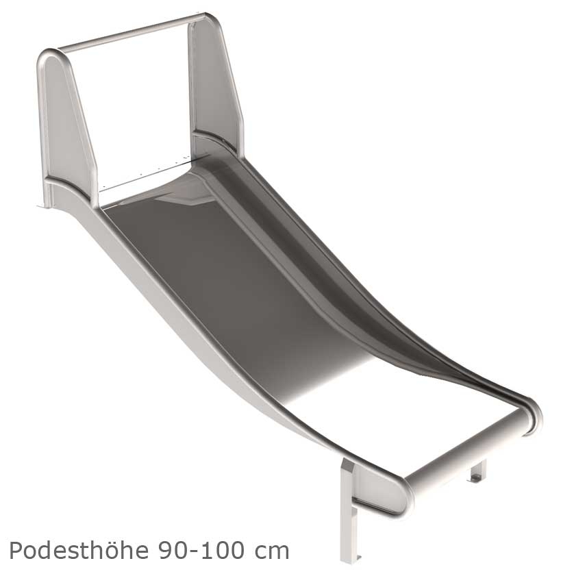 Edelstahlrutsche o. Leiter, Br. 1m, PH 225-250 cm geprüft und zertifiziert für den öffentlichen Bereich