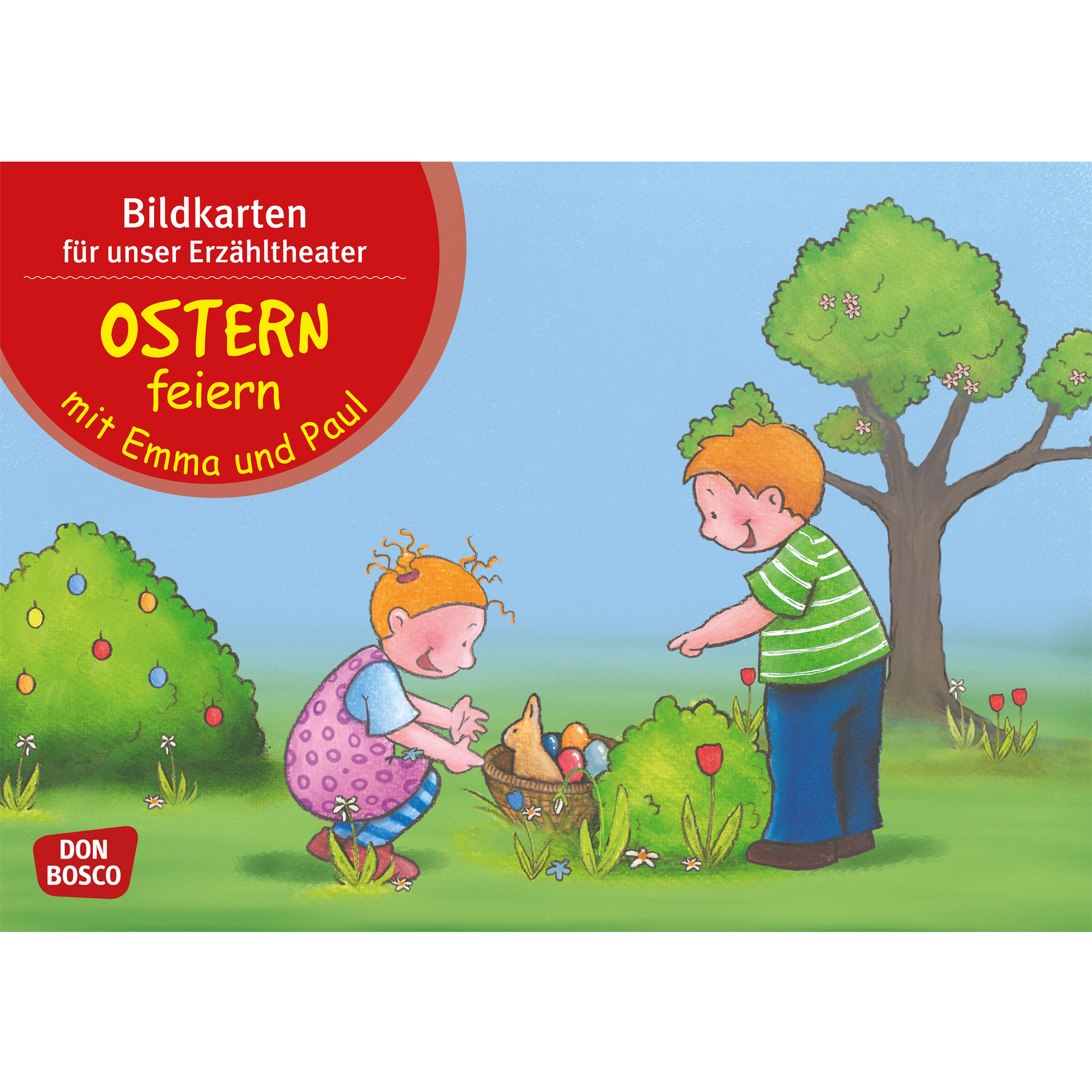 Ostern feiern mit Emma und Paul. Kamishibai Bildkartenset.