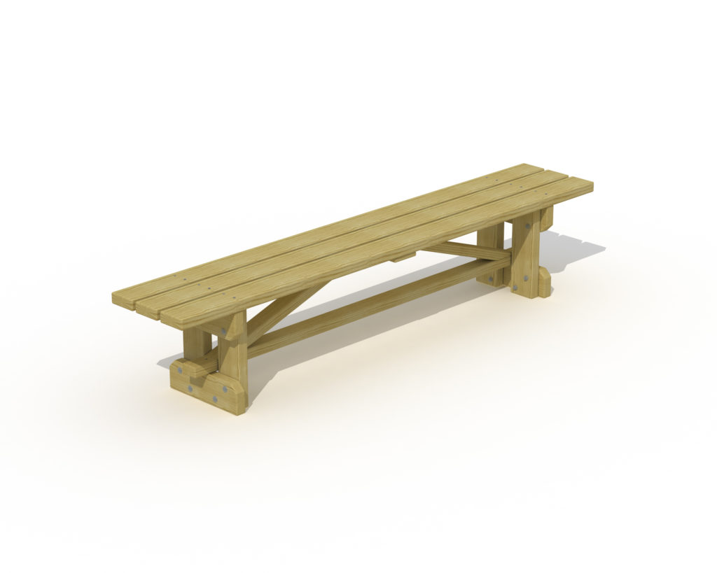 Kleinkindersitzbank für den Spielplatz lang