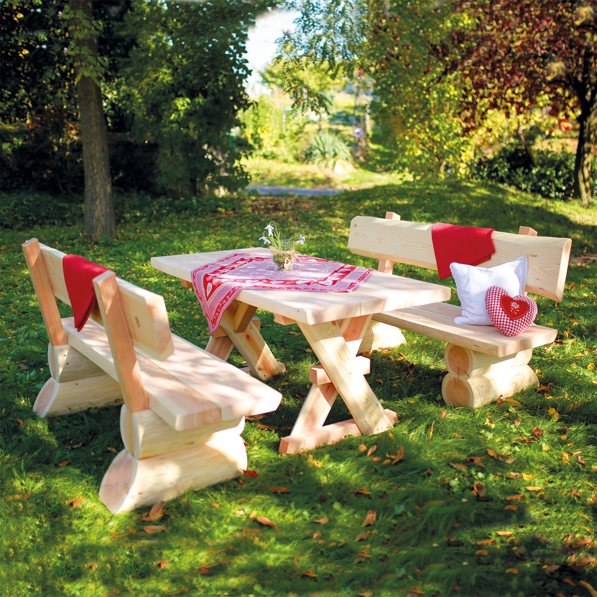 Erwachsenen-Bank mit Lehne Rustica