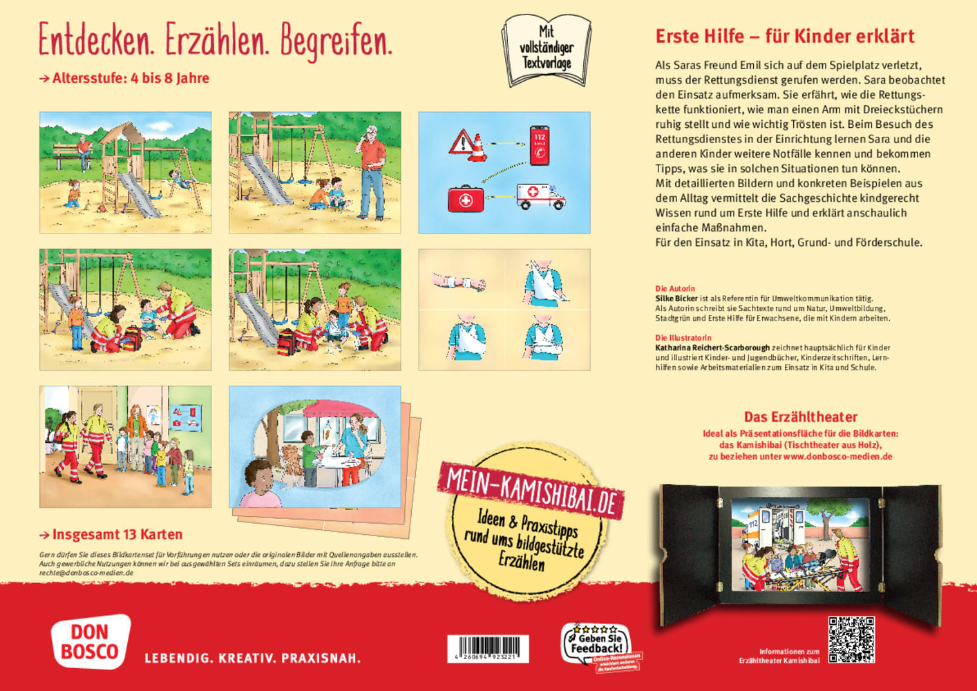 Notfall, Erste Hilfe, Rettungsdienst. Von den Aufgaben der Ersthelfer und was Kinder tun können. Kamishibai Bildkartenset
