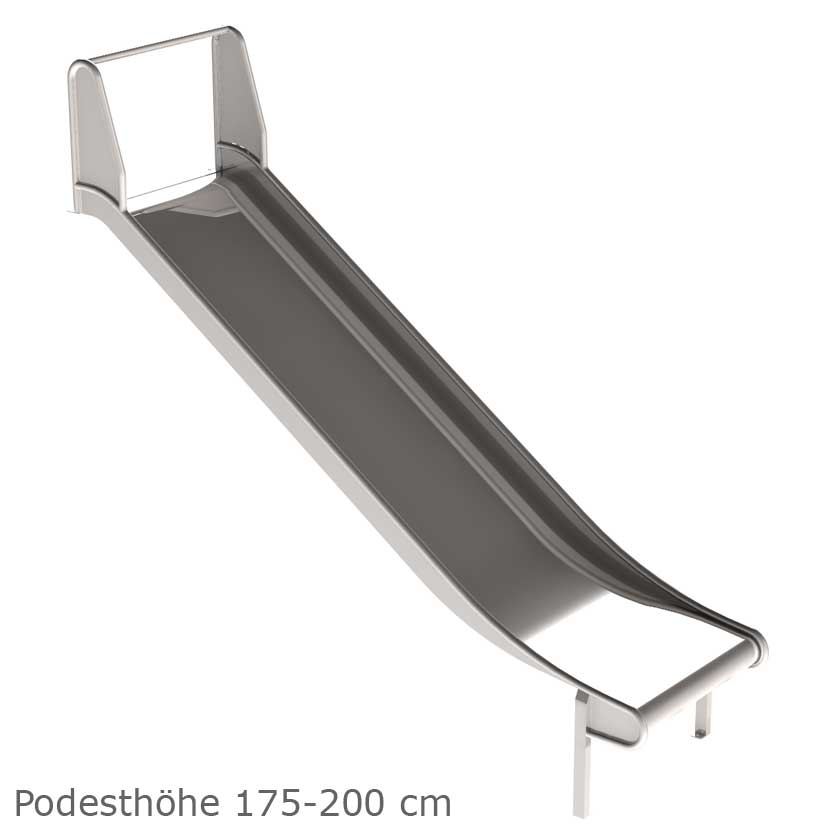 Edelstahlrutsche o. Leiter, Br. 1m, PH 225-250 cm geprüft und zertifiziert für den öffentlichen Bereich