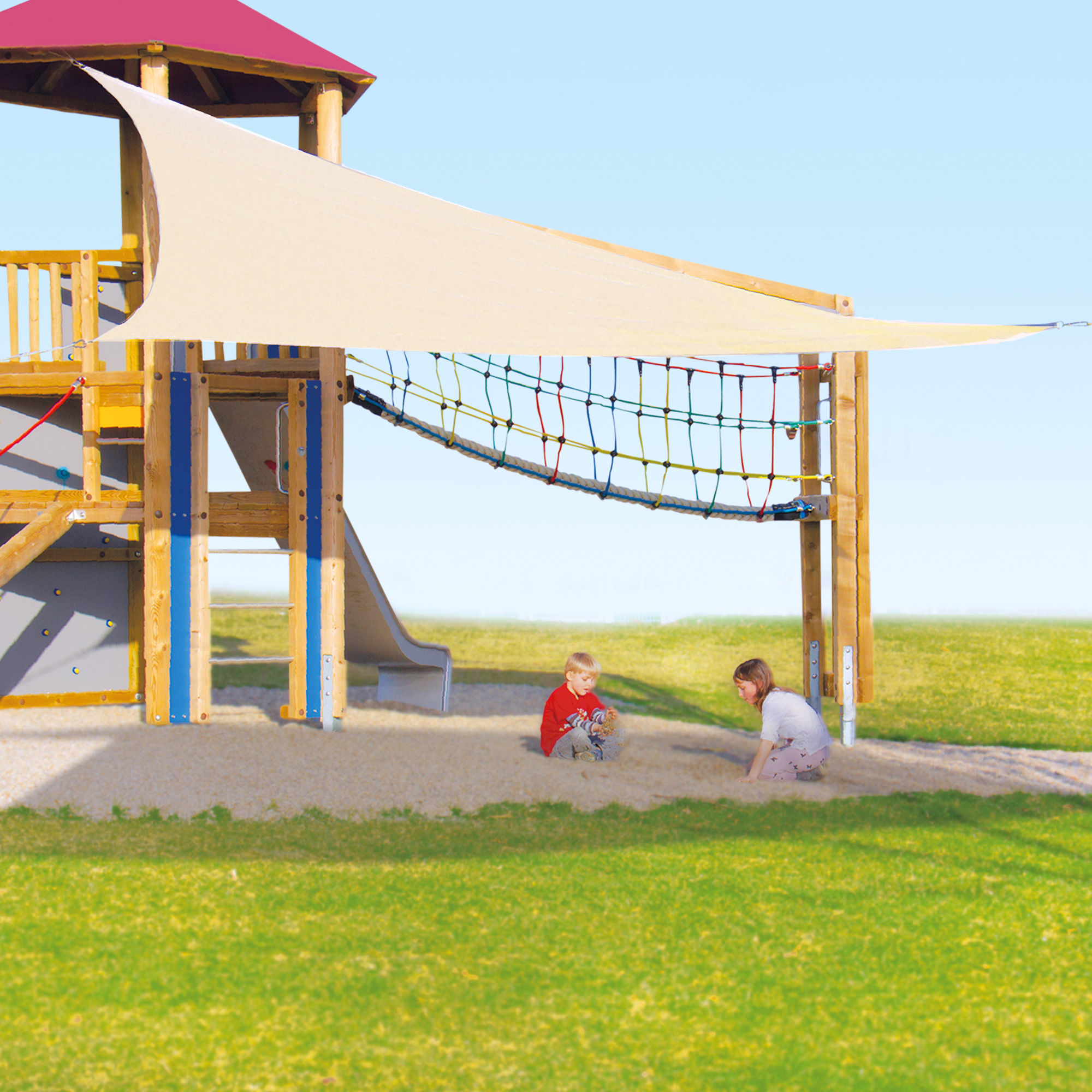 Sonnensegel 5 x 5 x 5 m dreieckig Beige