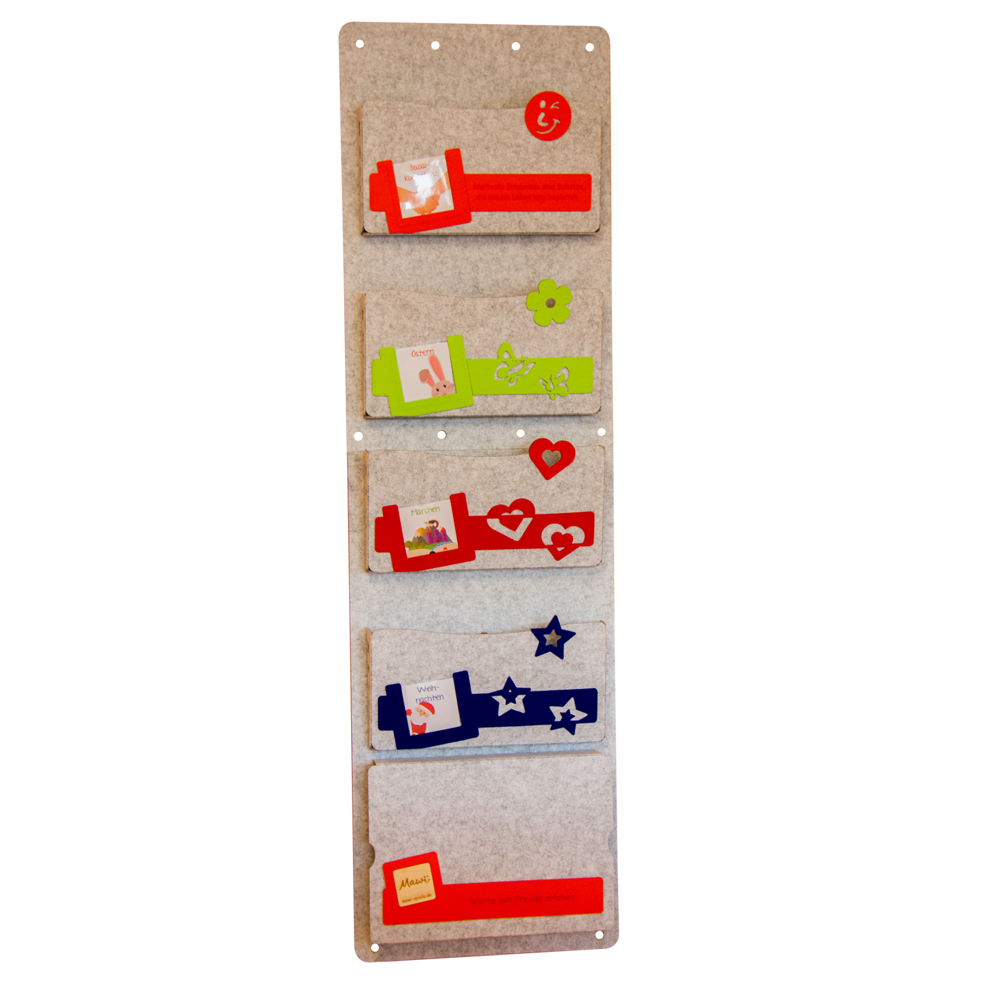 Mawi Kamishibai-Ordnungshelfer m. Theatereinschub, Delphingrau