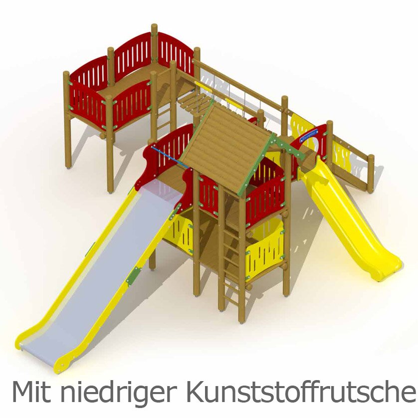 Elfenburg mit niedriger und hoher Edelstahlrutsche