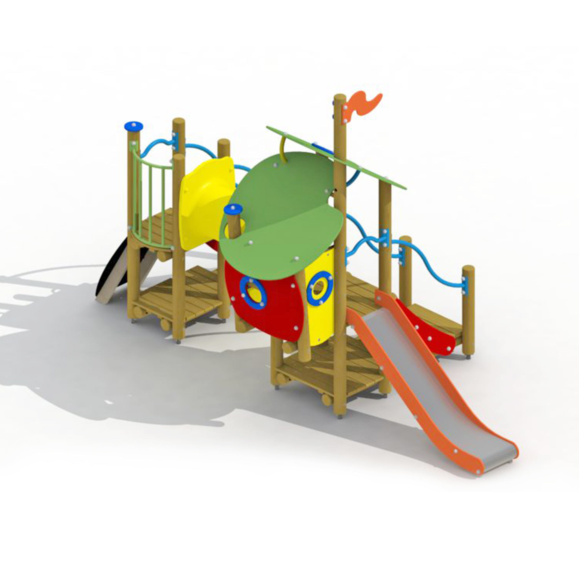 Der Wolf u. die 7 Geislein Edelstahlrutsche/Tunnel