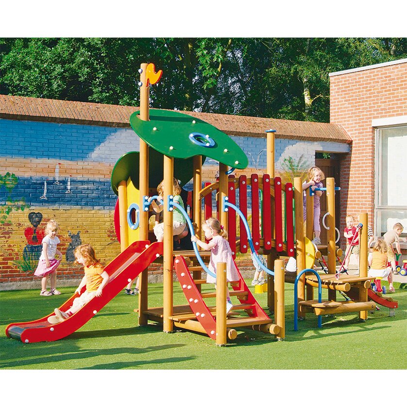 Die schöne u. d. Biest m. Edelstahlrutsche/Brücke