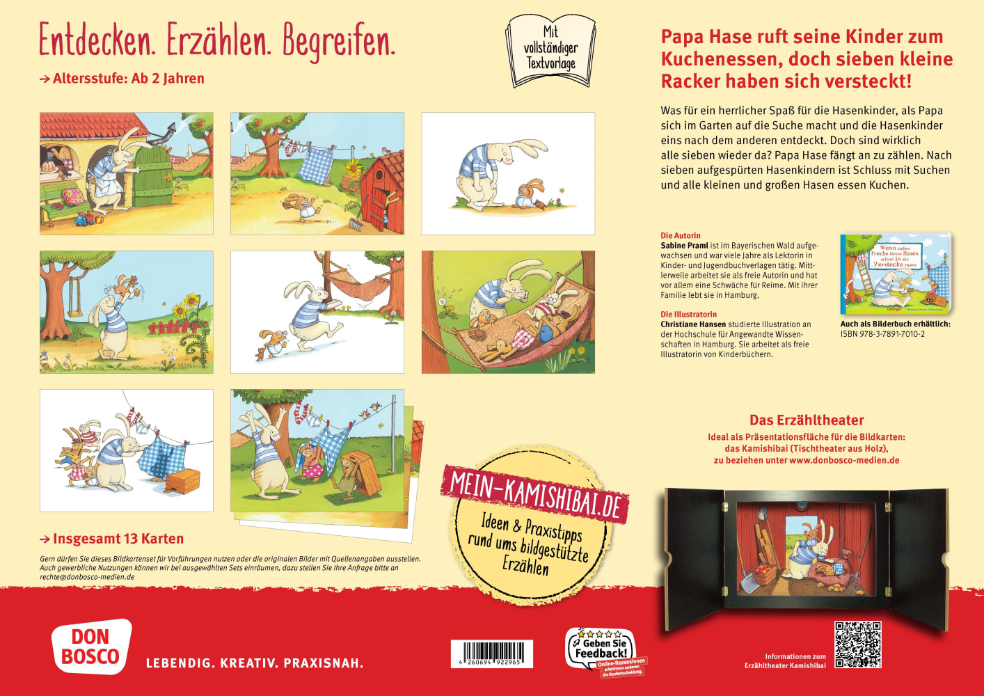 Wenn sieben freche kleine Hasen schnell in die Verstecke rasen. Kamishibai Bildkartenset