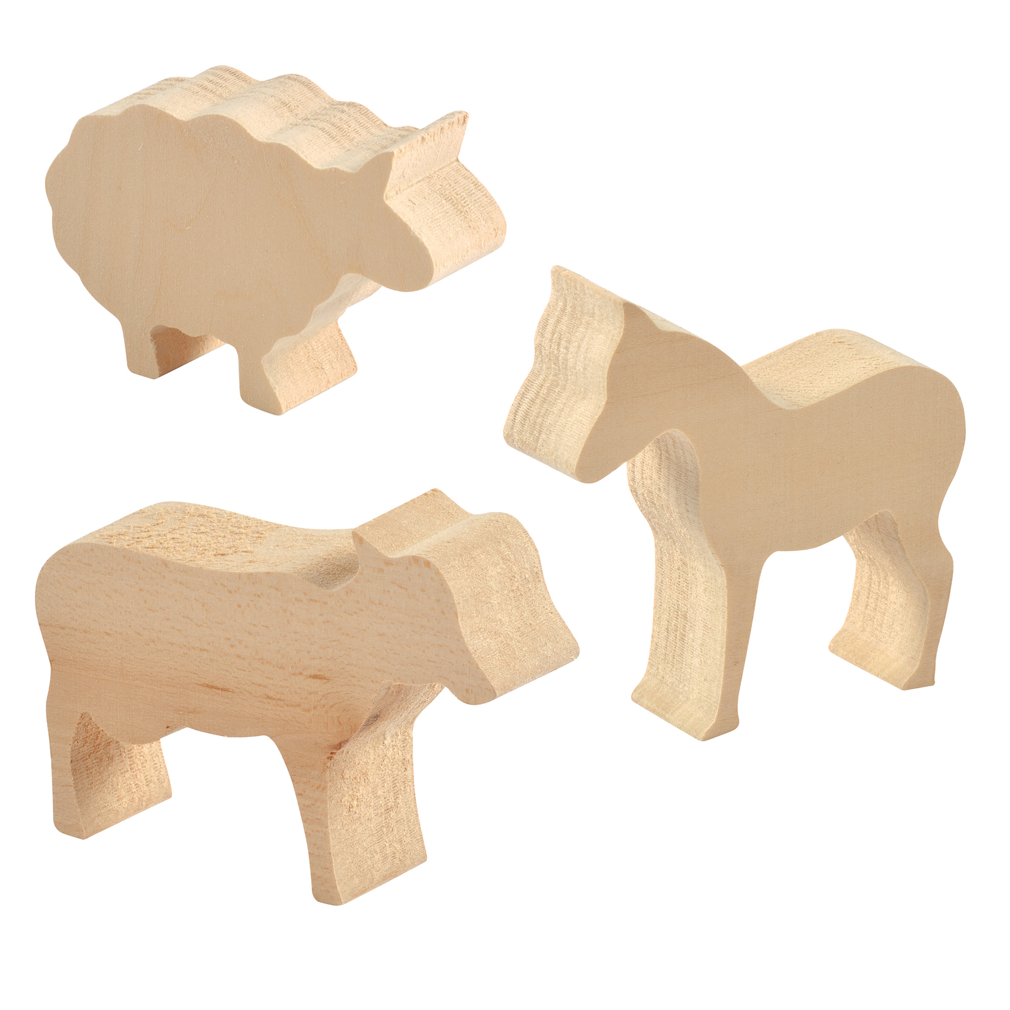 Schnitzholz Rohlinge Bauernhoftiere