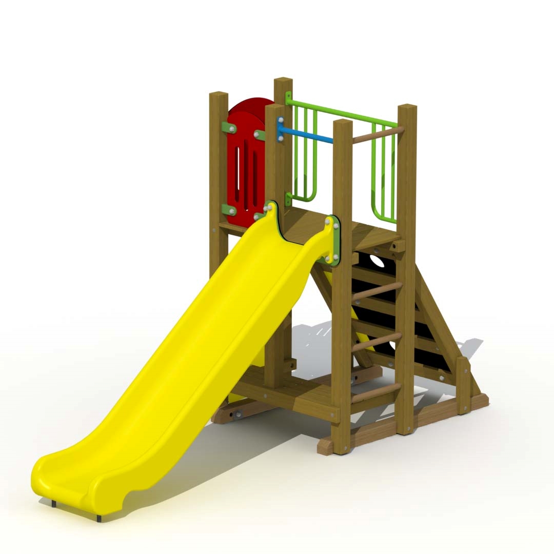 Berghütte Spielplatzgerät mit Kunststoffrutsche