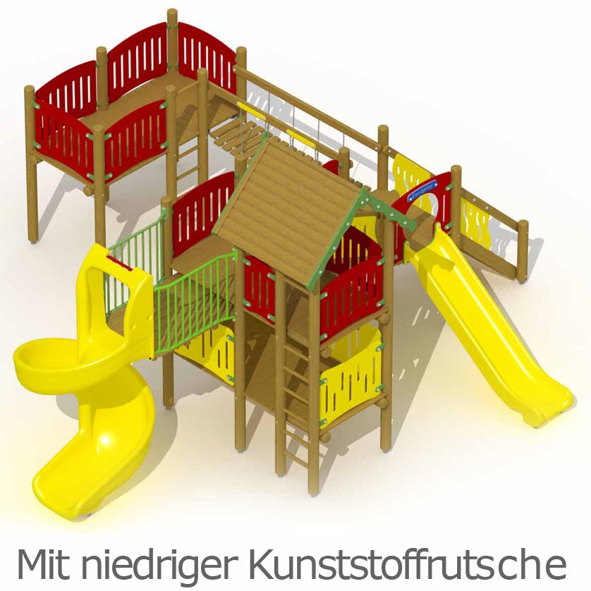 Elfenburg mit niedriger und hoher Edelstahlrutsche