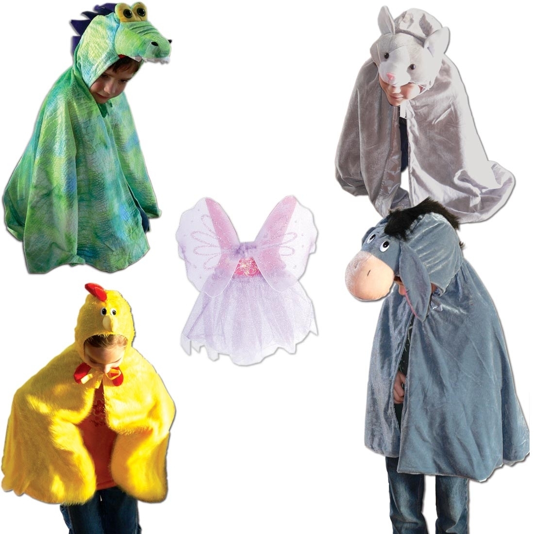 Schlüpfkostüme Lieblingstiere 13-teilig