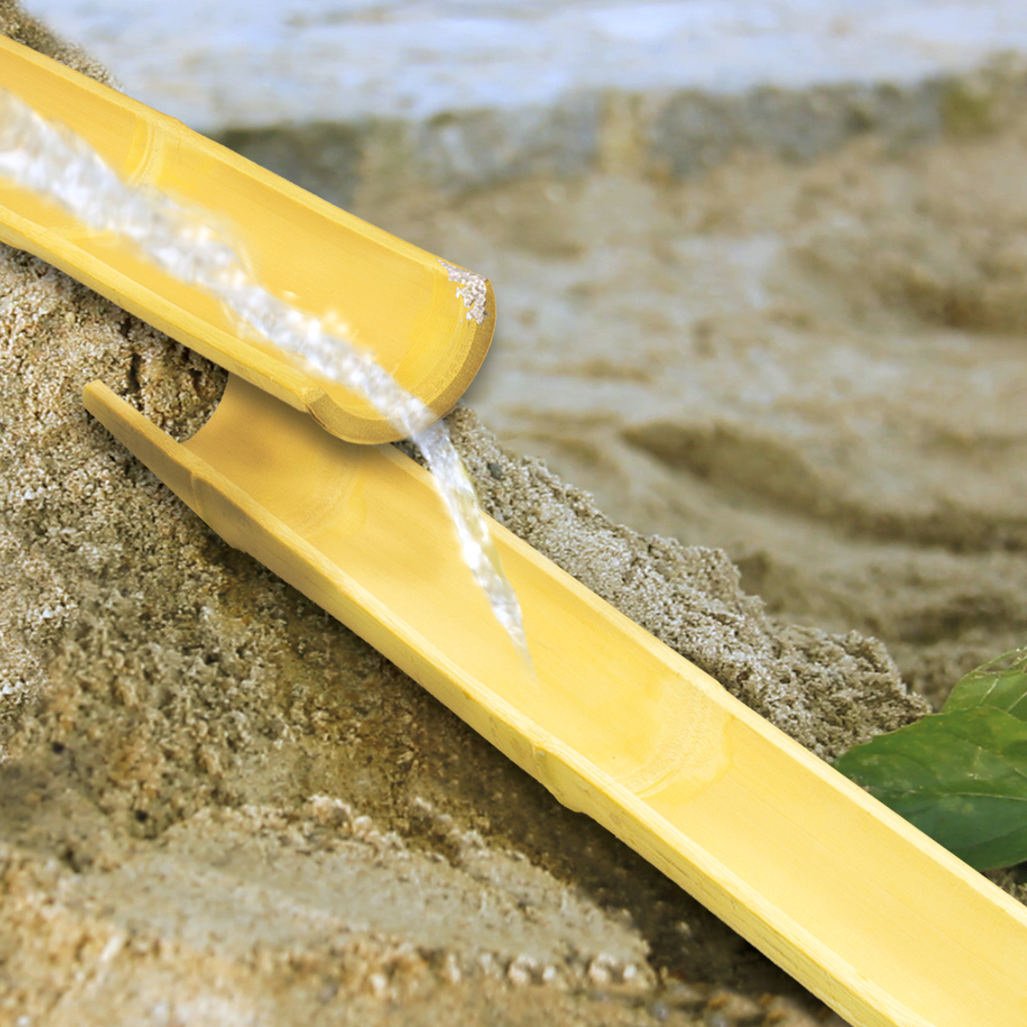 Bambusrinnen 160 cm 4er-Set für Kugelbahnen und Wasser