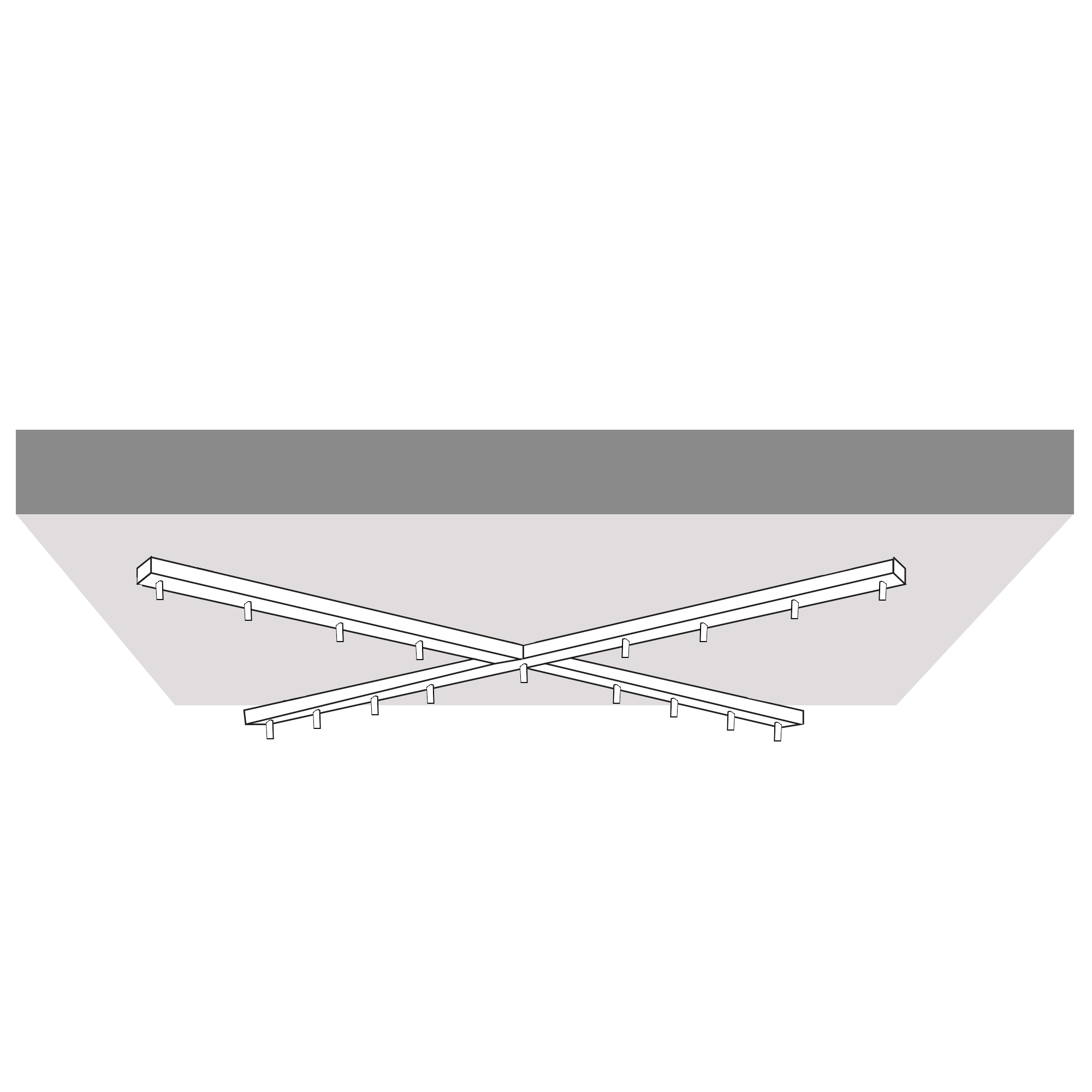 Universal-Deckenkreuz Direktmontage auf der Betondecke