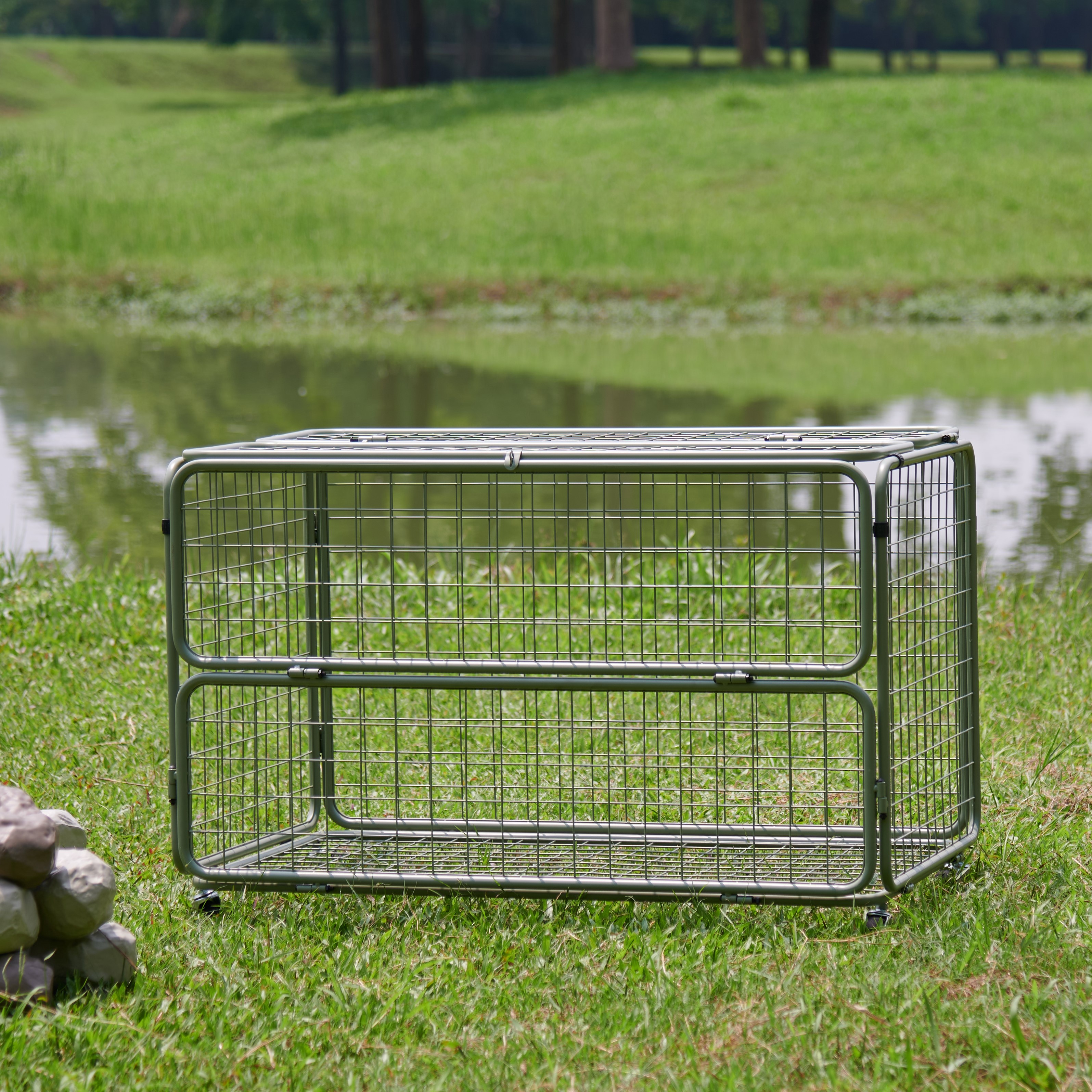 Praktischer Transportwagen in silber