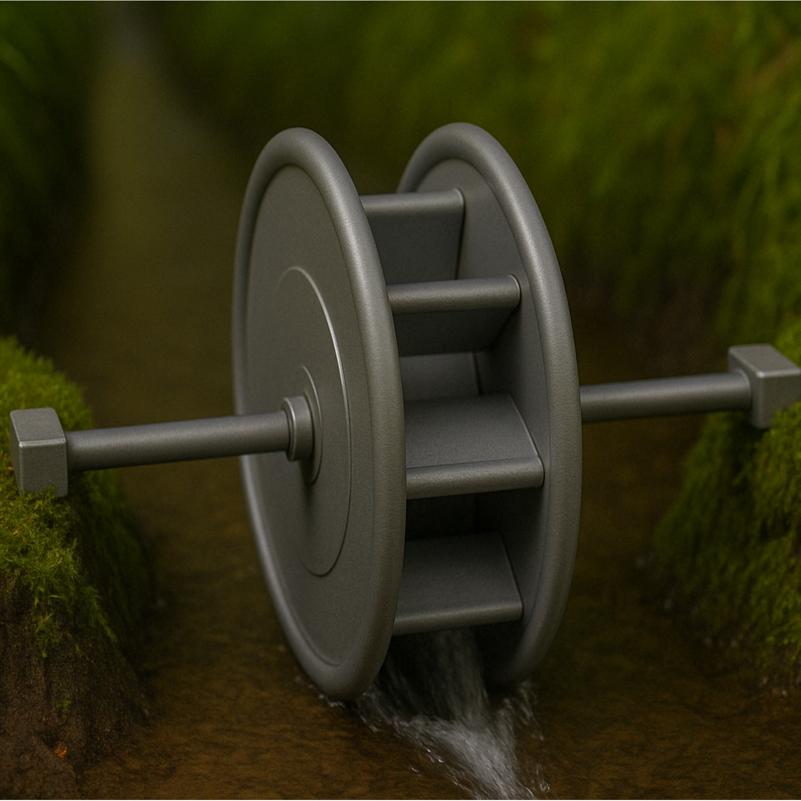 Wasserspiel-Wasserrad ? mit Schöpfplatten