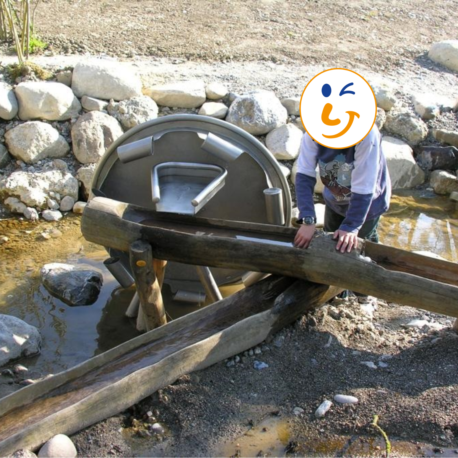 Wasserschöpfrad Edelstahl Ø 1m