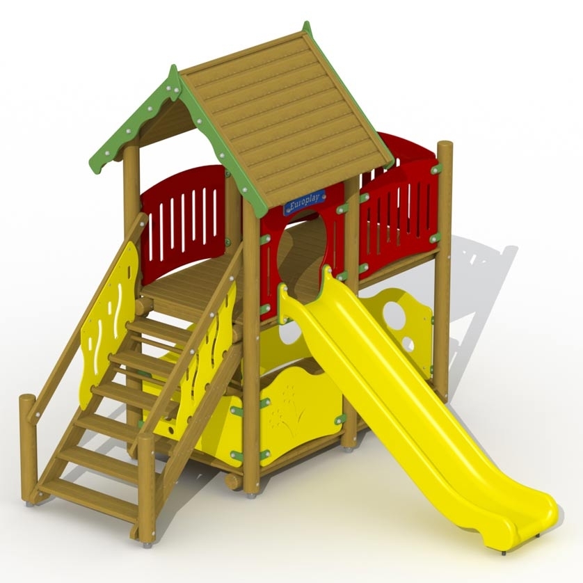 Räuberhöhle mit Kunststoffrutsche