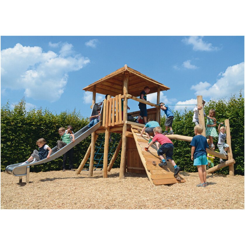 Robinie Zauberturm mit Dach und Rutsche