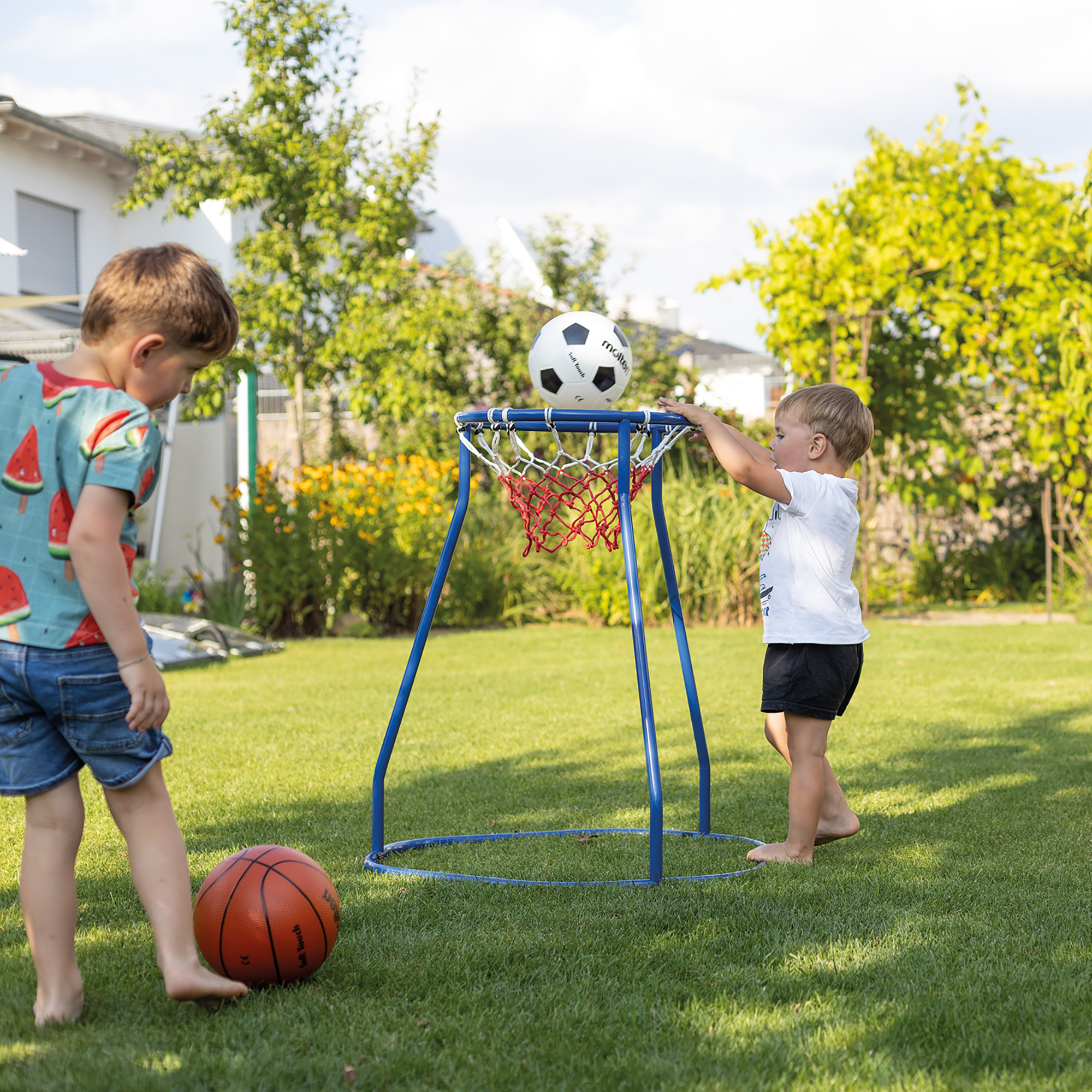 Standbasketballkorb klein + 2 Gummi-Softbälle