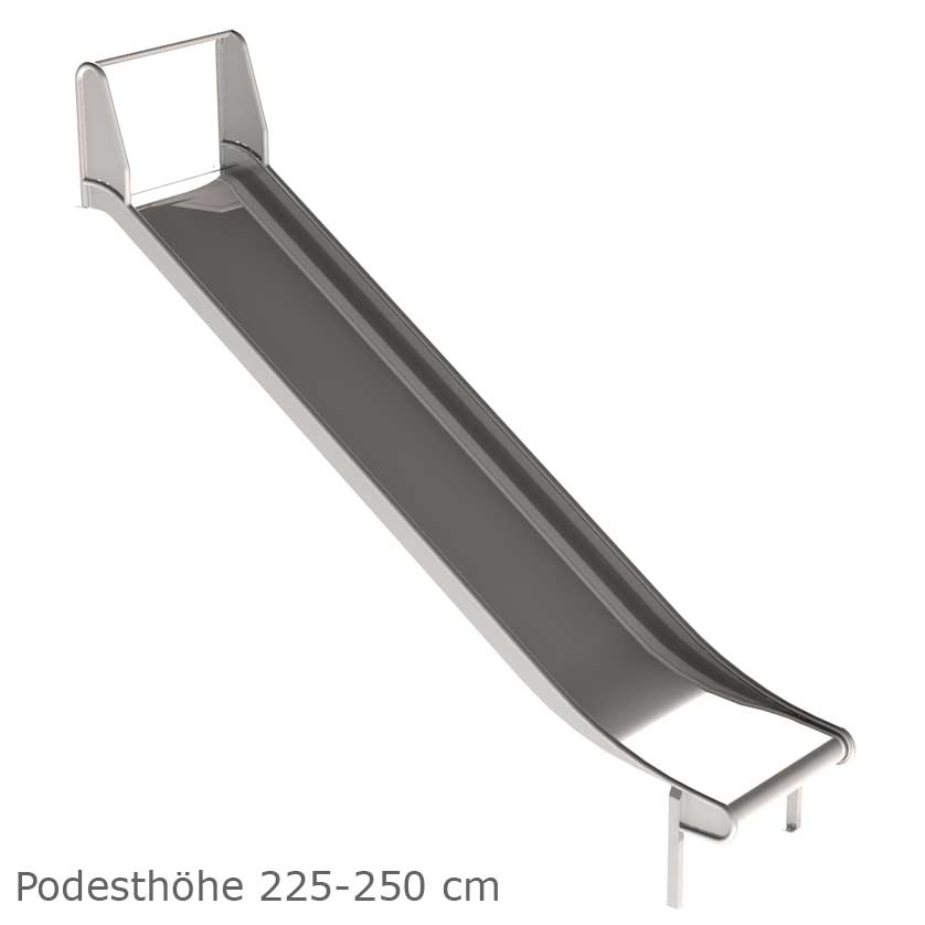 Edelstahlrutsche o. Leiter, Br. 1m, PH 225-250 cm geprüft und zertifiziert für den öffentlichen Bereich