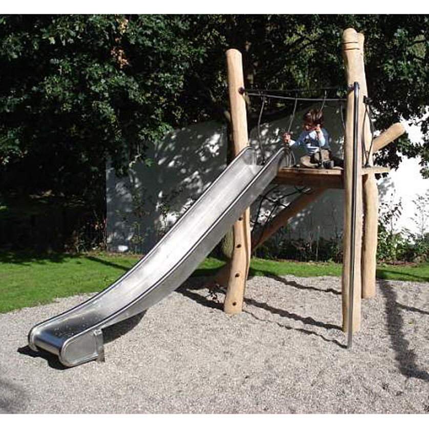 Edelstahlrutsche ohne Ohren, Breite 50 cm, PH 225-250 cm, geprüft und zertifiziert für den öffentlichen Bereich