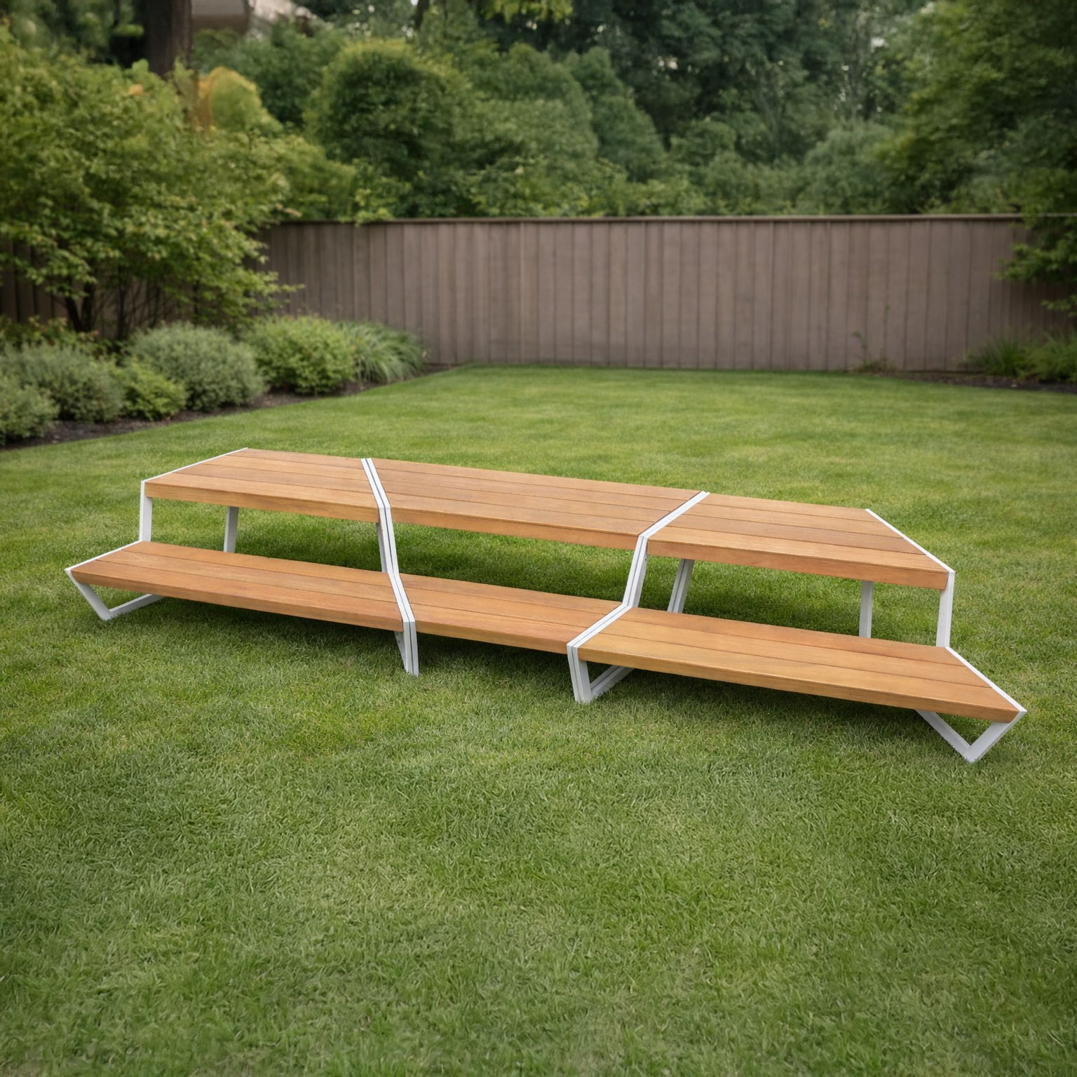 Alu Akazie Sitzgruppe Kindertreff Bank breit mit Tisch