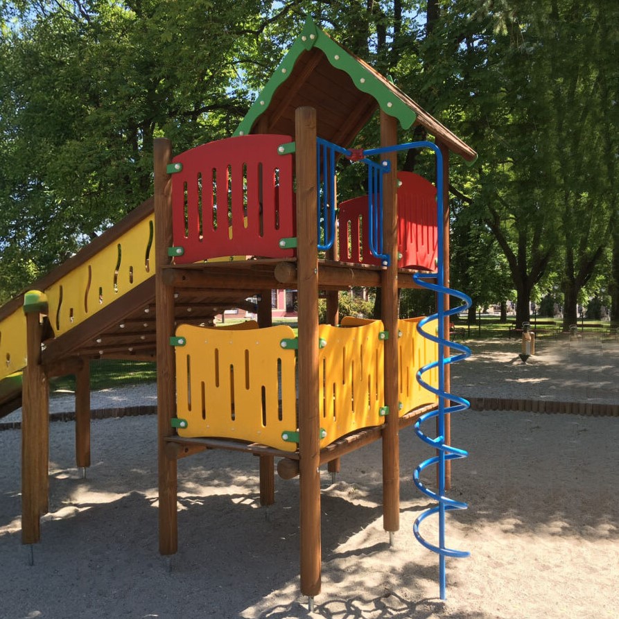 Spiralrutschstange kurz - Anbau an die Berghütte