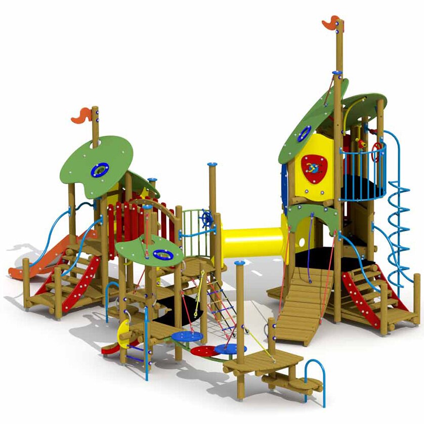 Der schöne Schwan mit Edelstahlrutsche