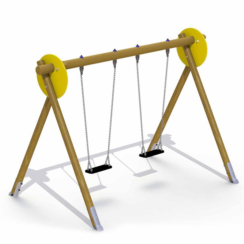 Kleine Doppelschaukel aus Lärchenholz