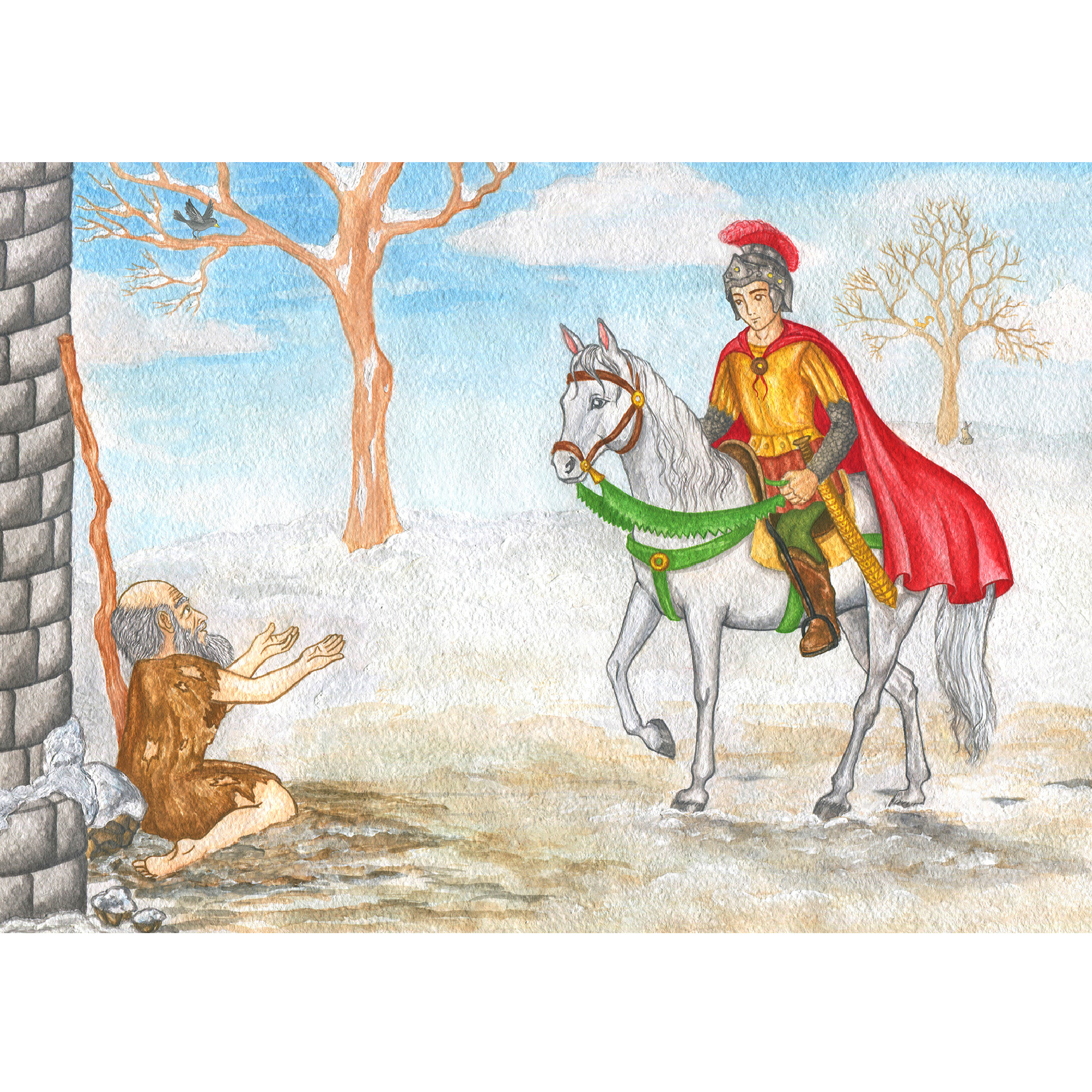 Sankt Martin ritt durch Schnee und Wind. Kamishibai Bildkartenset.