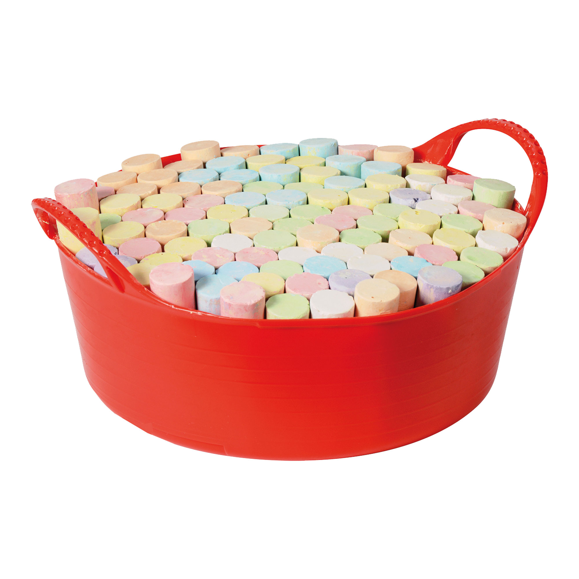 100 Straßenmalkreide inkl. unkaputtbarer 5 ltr. Wanne